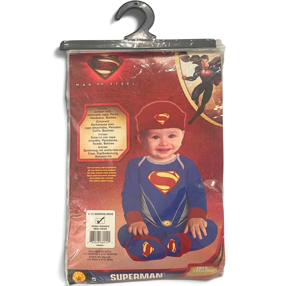 Rubie's DC Super Friends Superman Infant Costume 6-12M 5pc New in Package